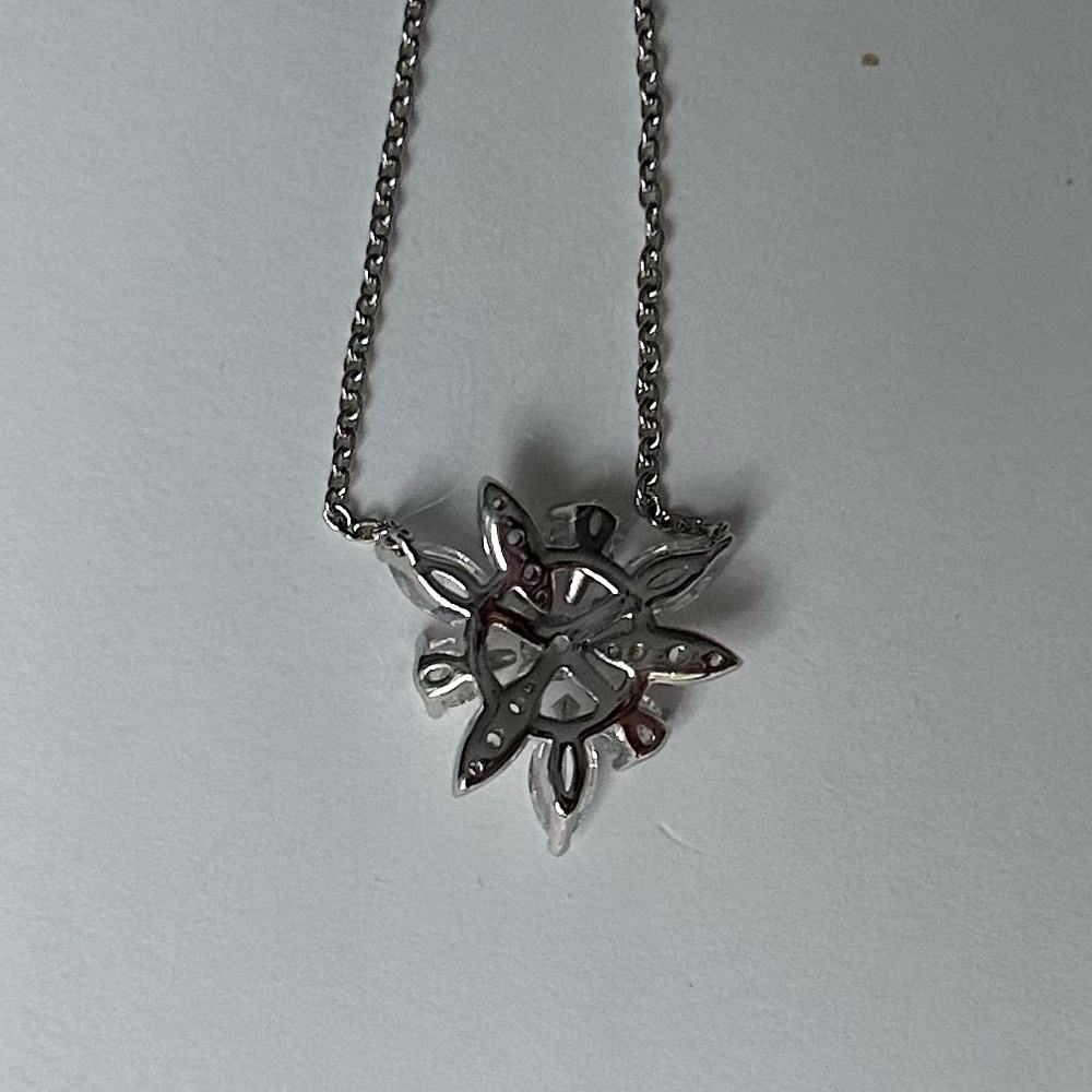 NWT NADRI Silver Necklace & Earrings Set, Precious Metal Plating, Floral Design - Picture 5 of 6